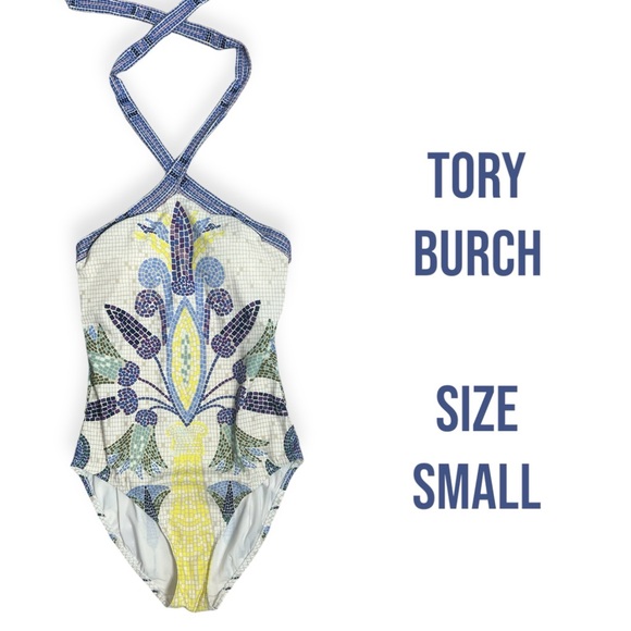 Tory Burch Other - Tory Burch size Small multicolor
Mosaic Halter Once-Piece Swimsuit Pompeii